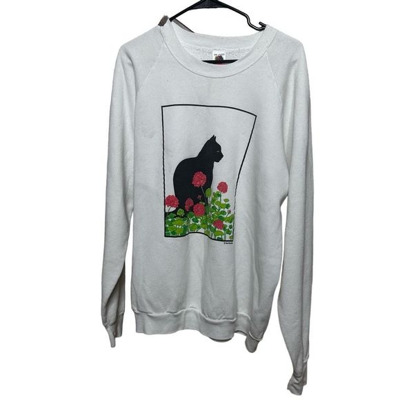 VTG Sue Boettcher Cat Pullover XXL - Picture 1 of 4